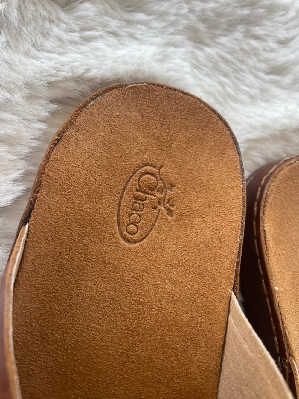 Chaco Wayfarer Slide Leather Sandals Toffee NWOT - Picture 9 of 12